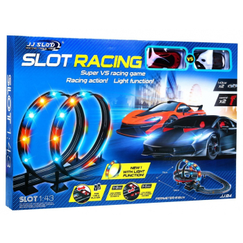 6-metrowy Tor wyścigowy dla dzieci 3-8 lat + Świetlne pętle 360 + 2 autka + Licznik okrążeń